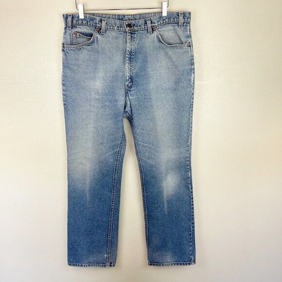 Vintage Levis 60s Big E Orange Tab Straight Leg Jeans Cotton Denim Size 40 - Picture 1 of 10